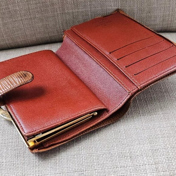 Auth Louis Vuitton Card Holder Yellow Leather Bifold Wallet Purse Made in France - Picture 2 of 13